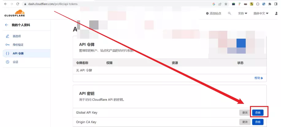 CF（Cloudflare）获取APIKEY值